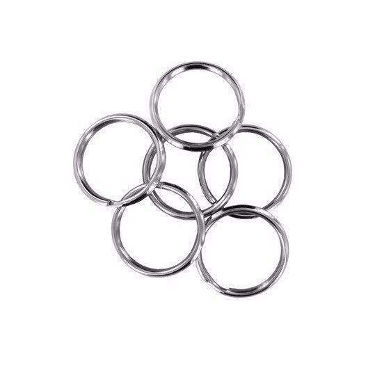 8 x Split Key Rings 30mm Universal Solid Metal Design Diy Home 0985