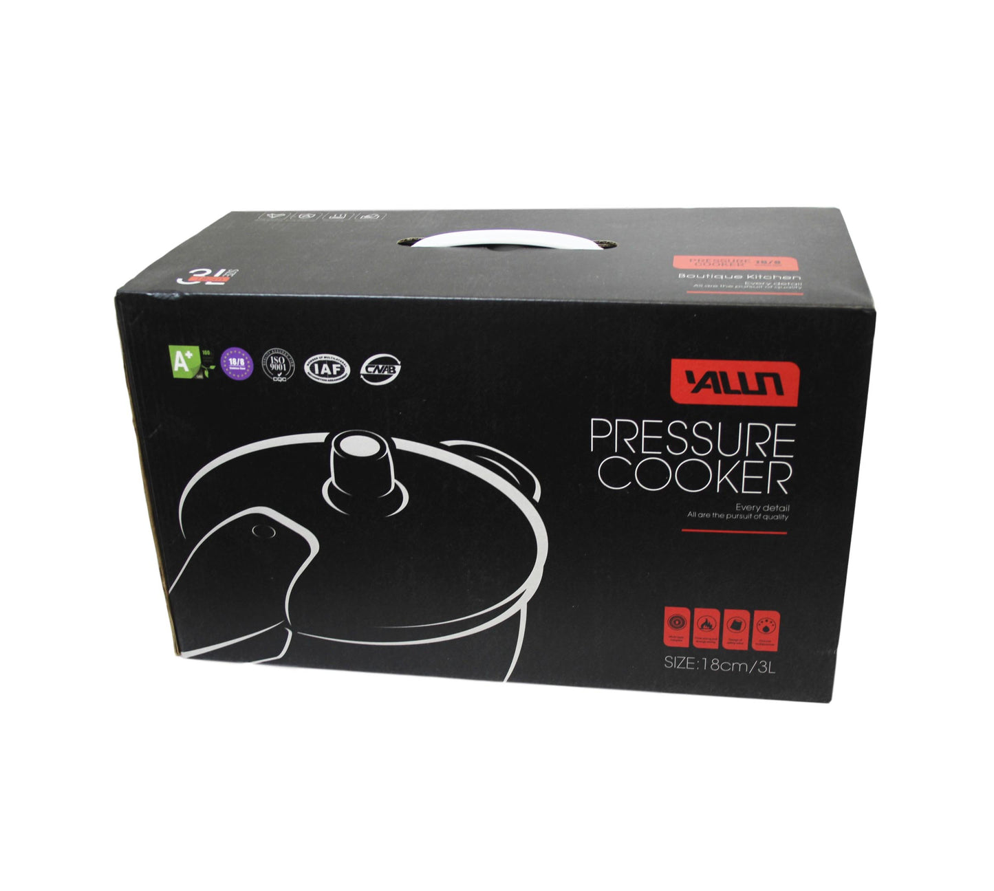 Aluminum Stainless Steel Pressure Cooker Catering Quality Pressure Cooker 18cm 3 Litre 8519
