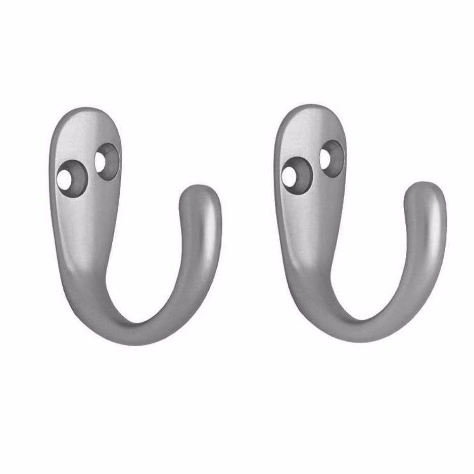 Value Pack Robe Hooks Chromed With Screws Pack Of 2 DIY Home 2250 A