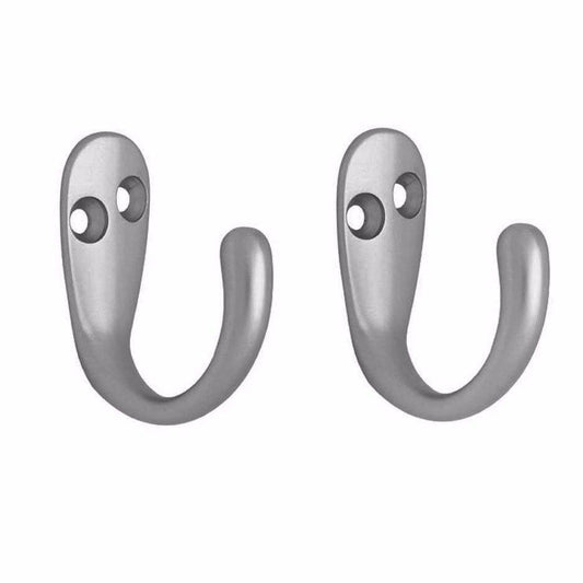 Value Pack Robe Hooks Chromed With Screws Pack Of 2 DIY Home 2250 A