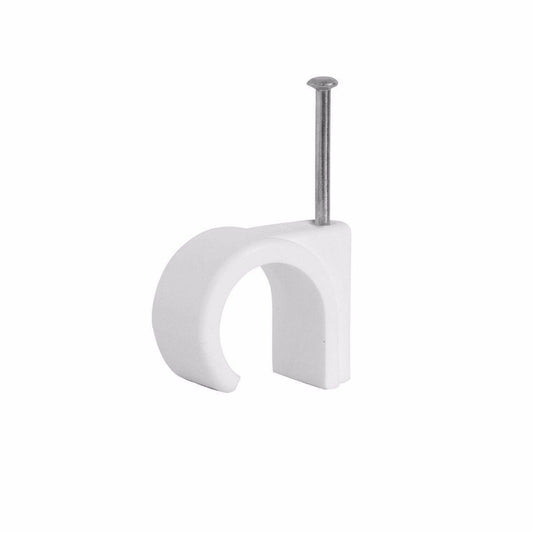 Value Pack Of 70 3.5mm Cable Clips Round White Diy Home 1444