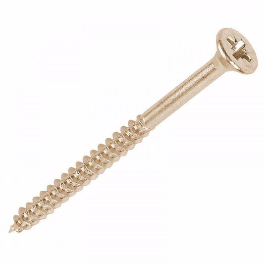 5.0 X 80 Pozi Countersunk Hardened Chipboard Wood Screws Yellow Plated DIY 0362