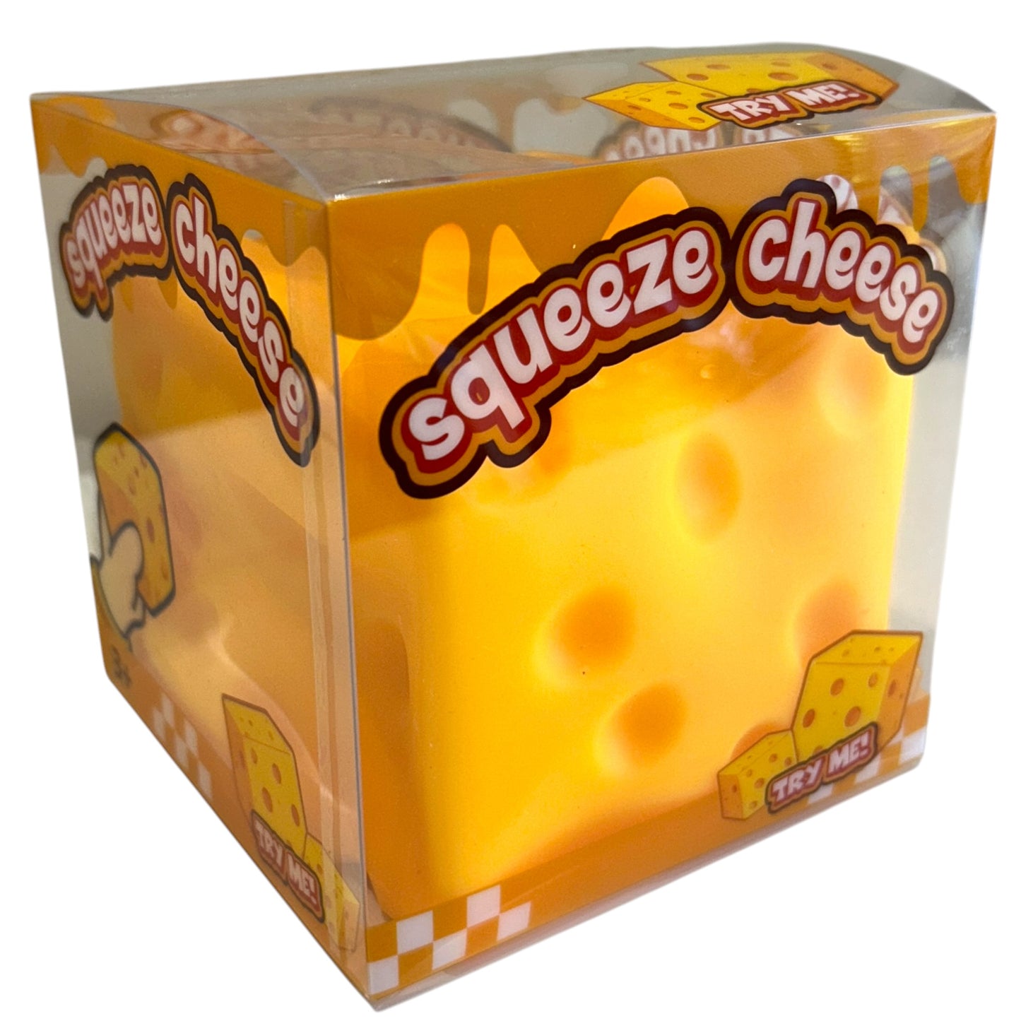 XXL Squishy Cheese Cube Sensory Squish Fidget Toy in Box