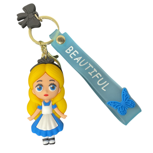 Alice in Wonderland Style 3D Silicone Keychain Keyring Pendant