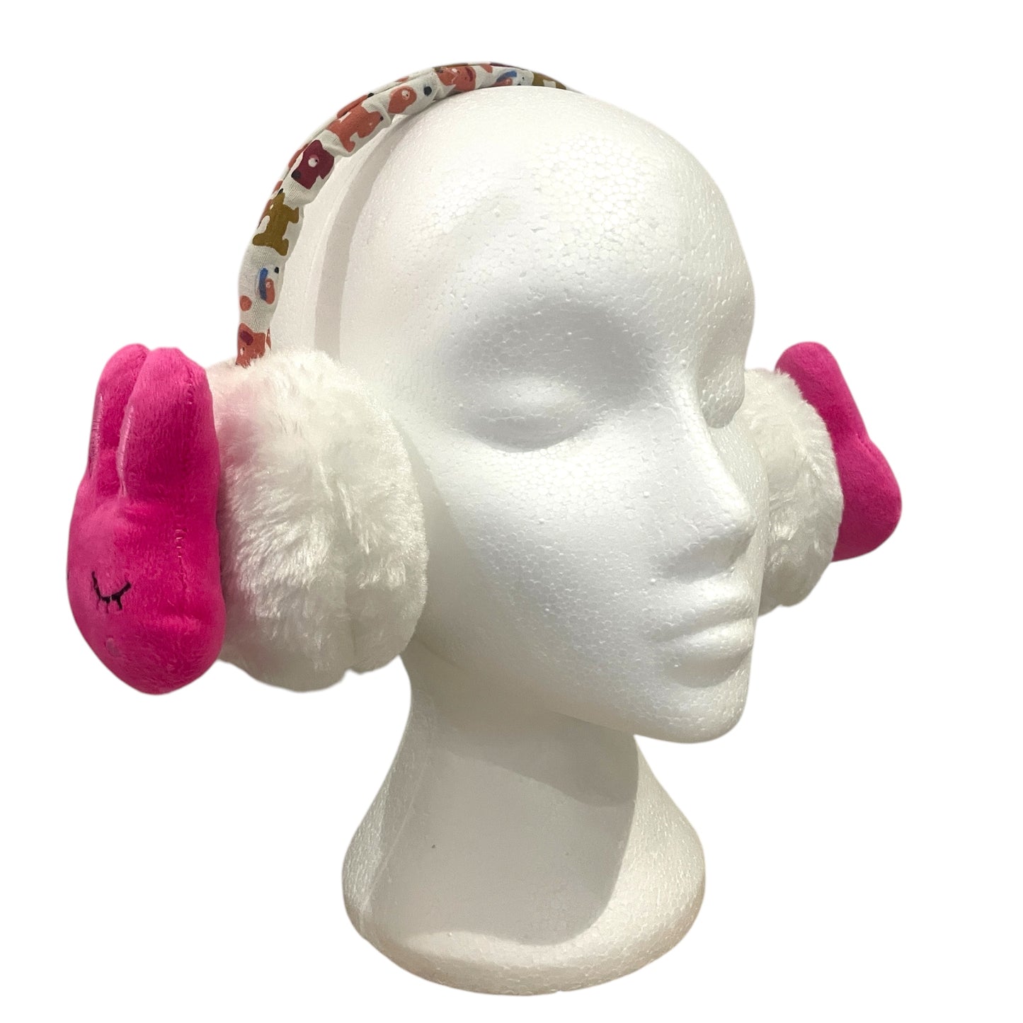 Kids Cute Fluffy Thermal EarMuffs Easter - Sleeping Pink Bunny