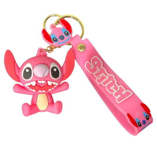 Stitch Pink Style 3D Silicone Keychain Keyring Pendant