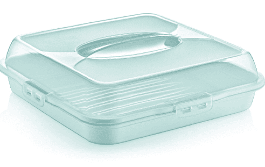 Square Brownie Cake Food Container Storage Box Tray Assorted Colours 0308