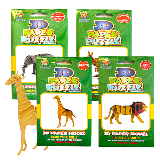 Wild Animal 3D Puzzle Model Mega Mix ( 4 Kits )