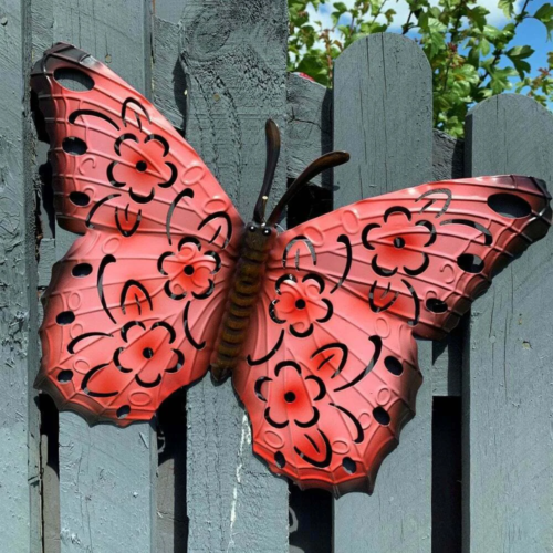 Large Outdoor Metal Butterfly Wall Art Decoration -3 colours mix