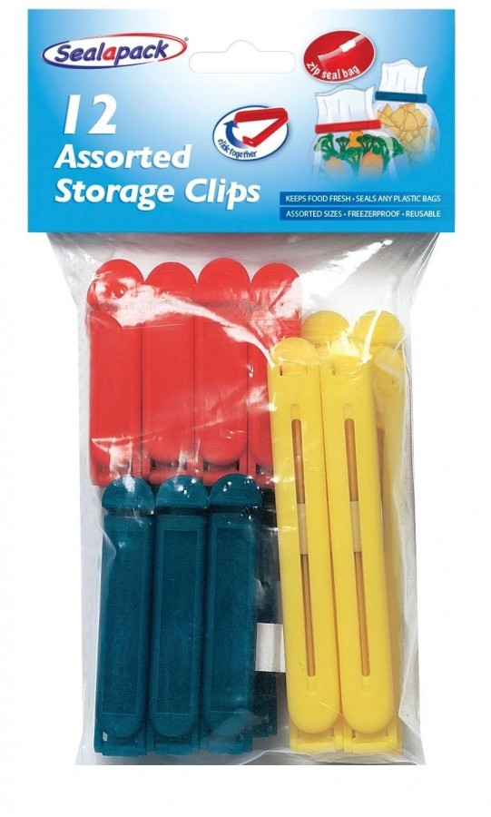 12 Pack Bag Clip S/12 Asst Colours