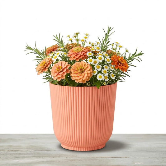 Plastic Flower Pot Assorted Colours 105G