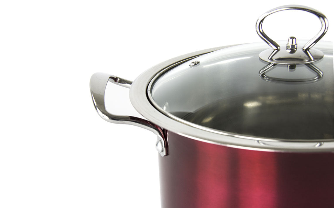 Sq Professional Gems Metallic Stockpot Set Of 3 Ruby 26 – 28