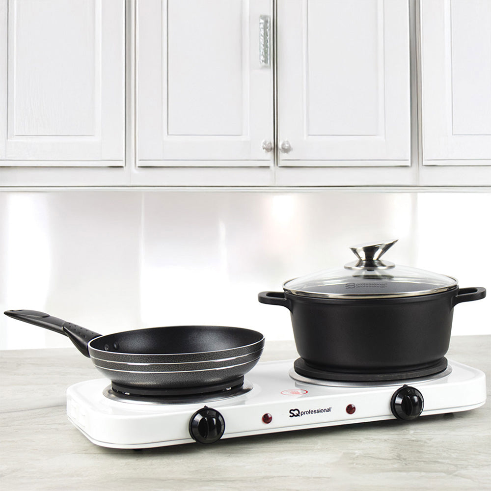 Sq Professional Blitz Electric Double Hot Plate Hob 2500W