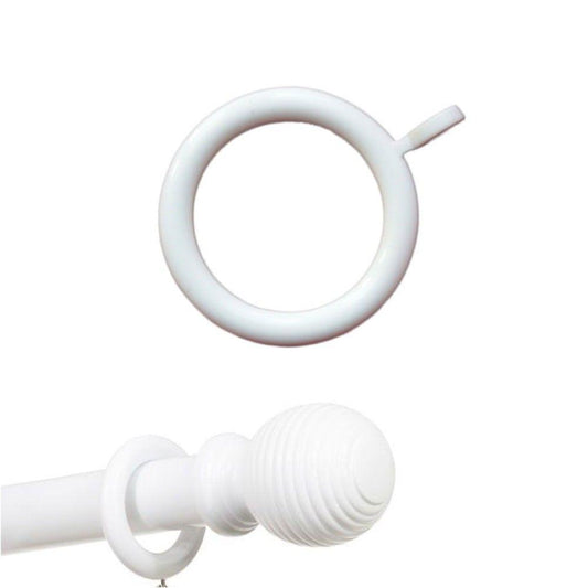 6 x Curtain Pole Rings 56mm (28mm Poles) Pack of 6 White 0688