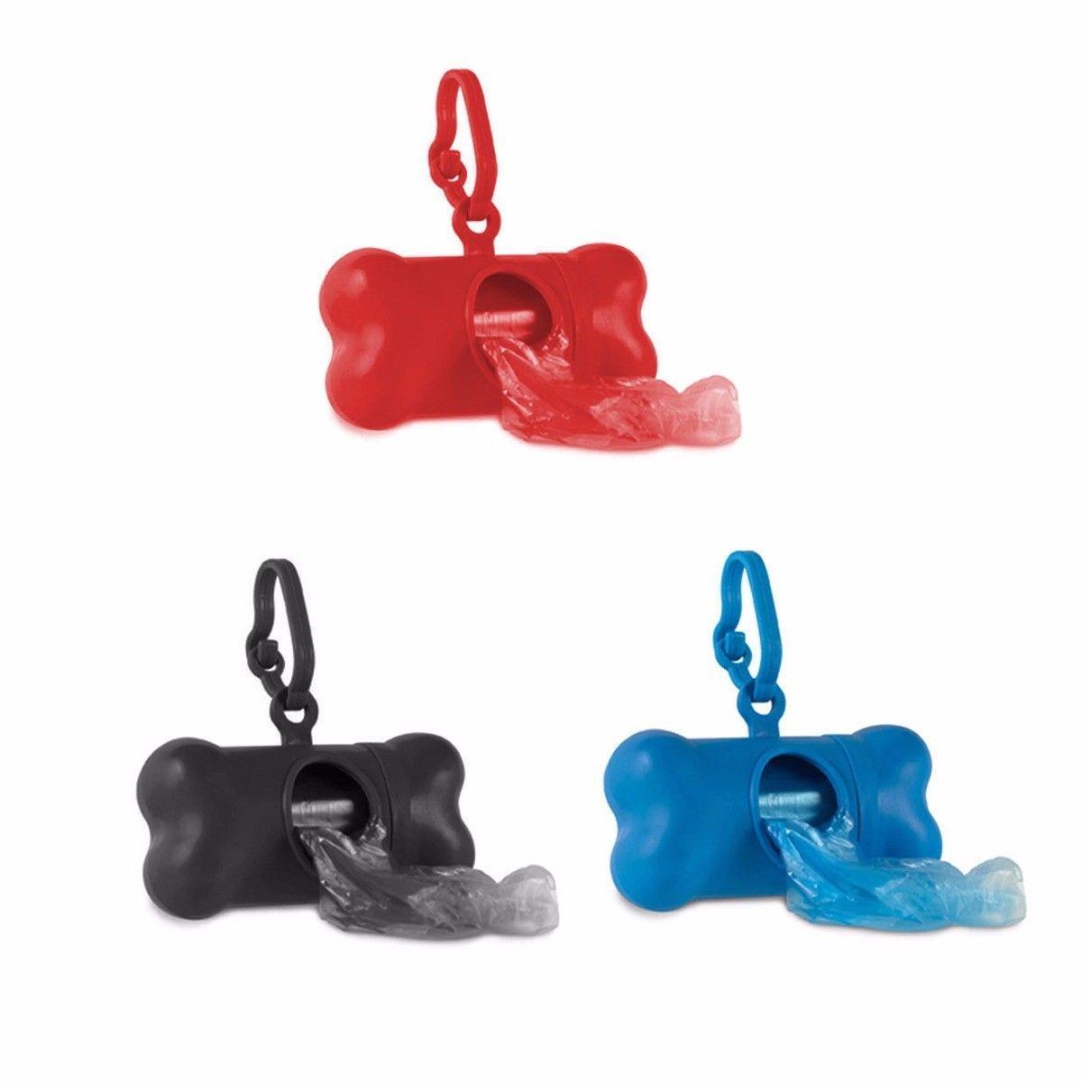 Pet Dog Poop Bag with Keychain Carrier Case Assorted Colours 0044