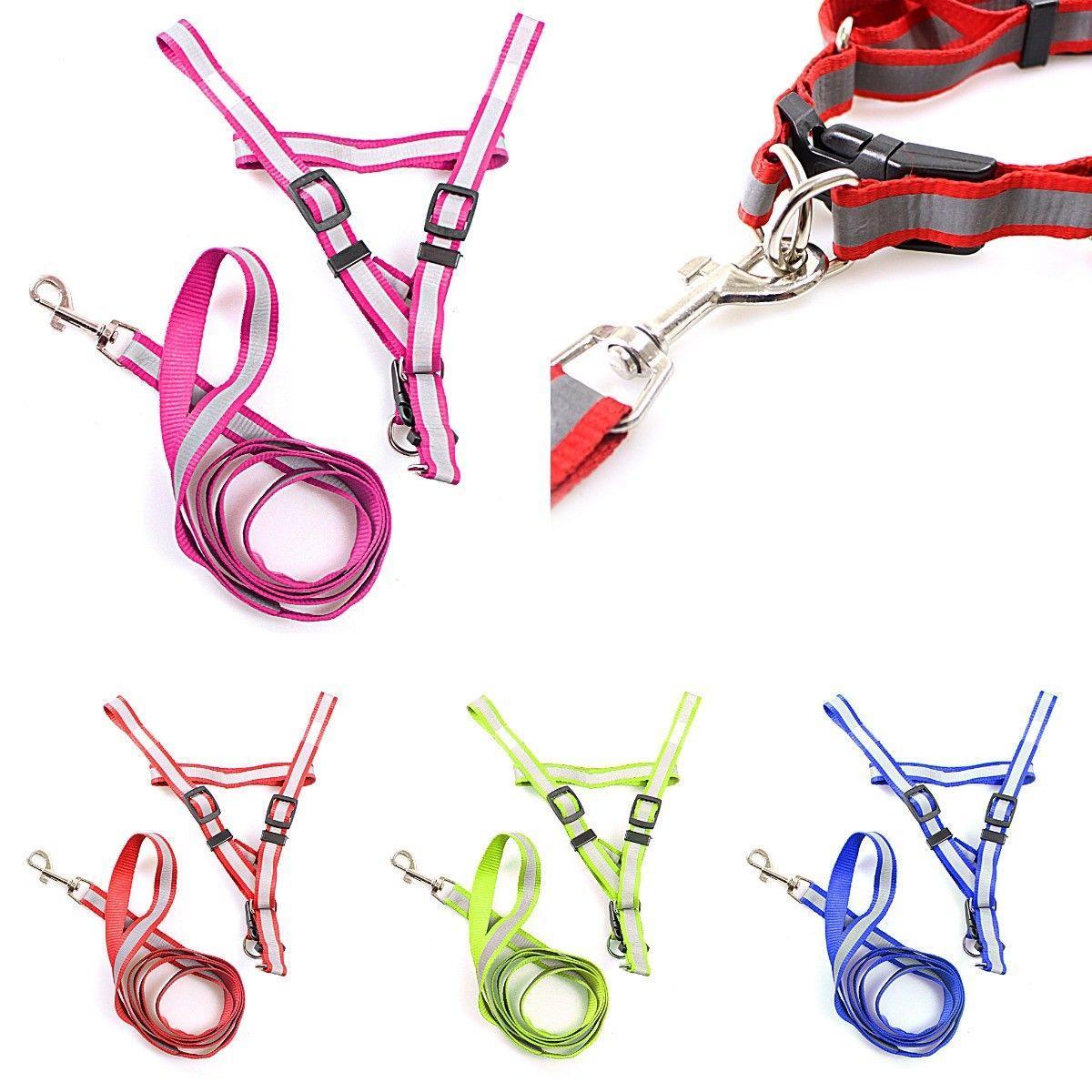 Nylon Bright Lightweight & Reflective Dog Leash With Extra Strong Harness Pet 3199