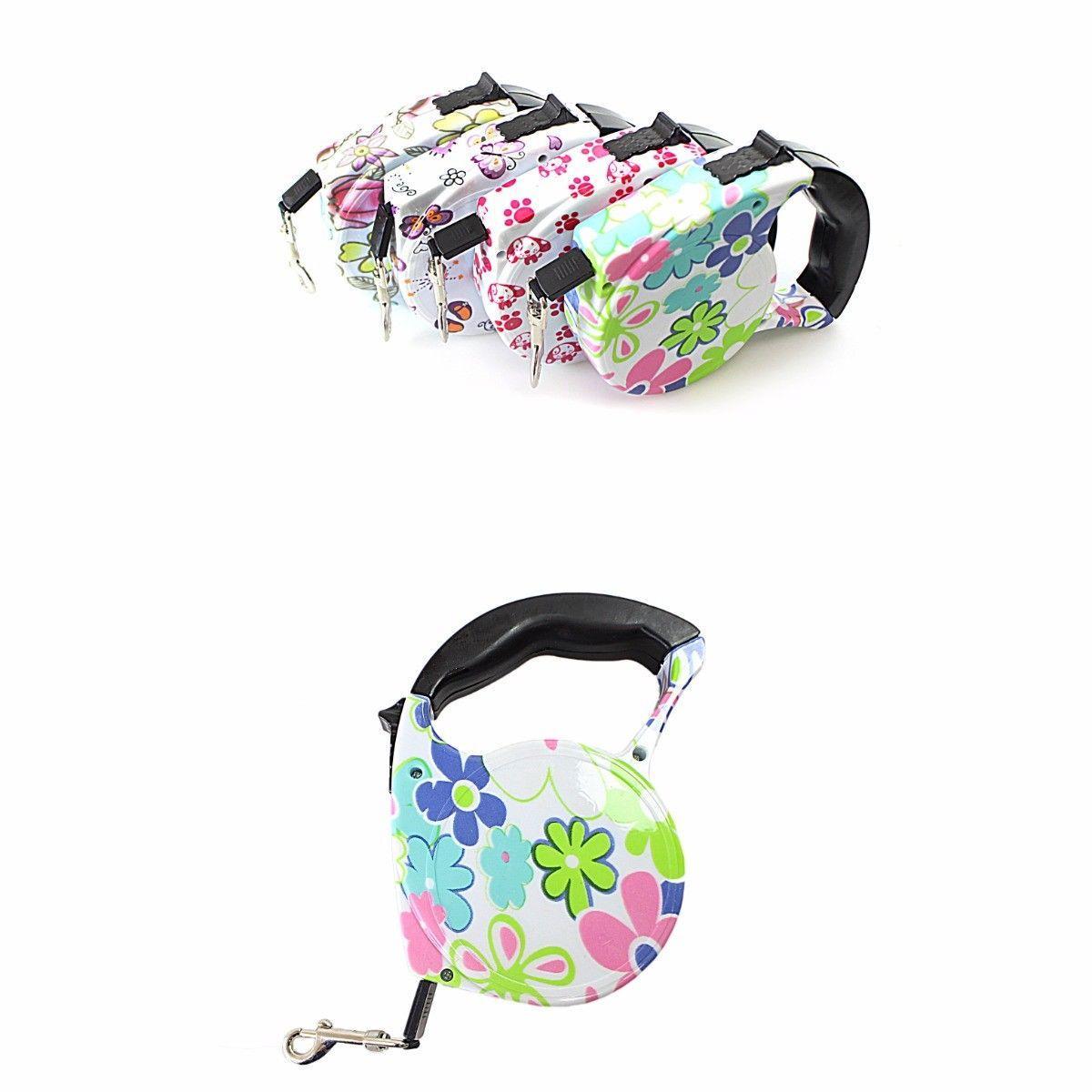 Retractable Dog Lead with Comfortable Grip 16.5 cm / 5 m Assorted Designs 0053