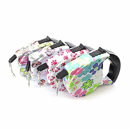 Retractable Dog Leash 5m 33lbs Assorted Colours and Designs 1181