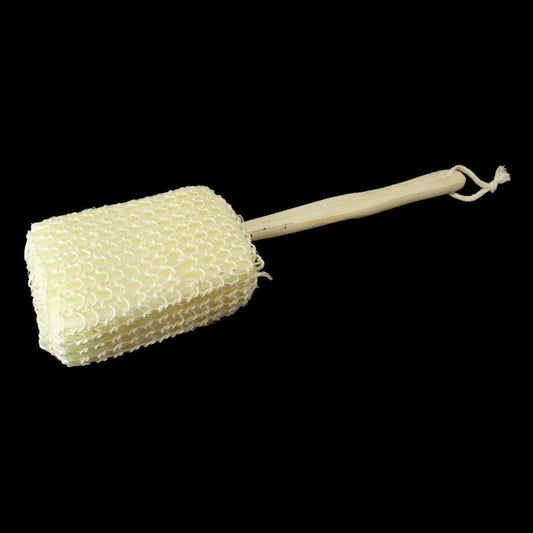 Bath Shower Scrubbing Sponge with Wooden Handle 0913