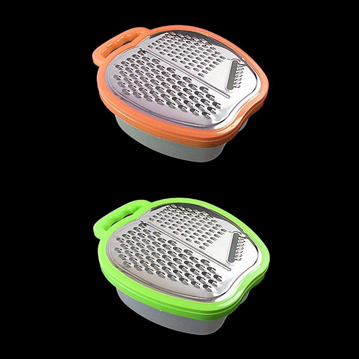 Plastic Apple Shaped Multifunctional Grater with Storage Box Assorted Colours 0419