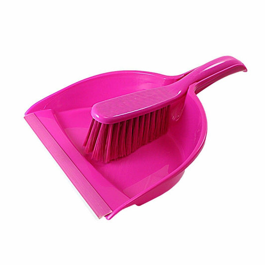 Plastic Dustpan and Brush Set Assorted Colours 0405 A