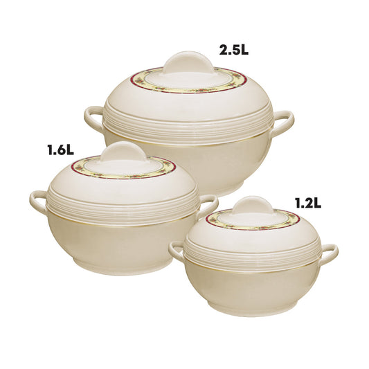 SQ Professional Ambiente Insulated Hot Pot Set of 3 1.2-1.6-2.5L Cream P7950 / 4227