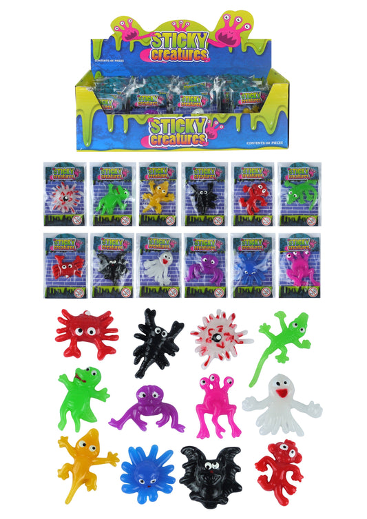 Children's Sticky Creatures Splatter Toys 5-6cm Assorted Designs T51225