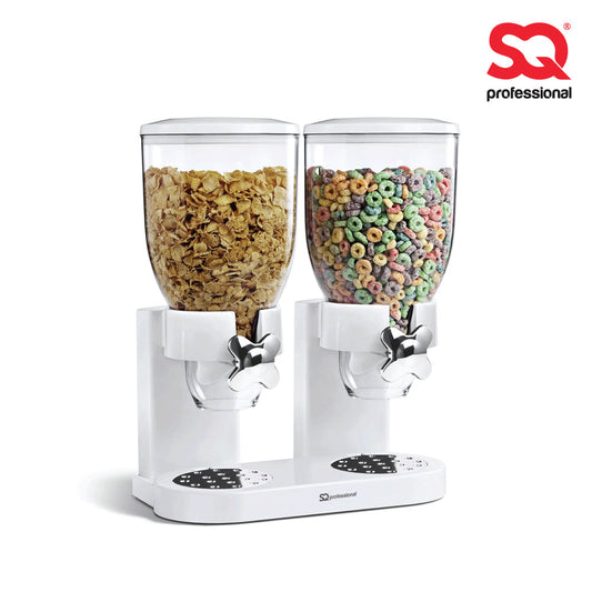 Sq Professional Plastic Double Hotel Cereal Dispenser.5L White