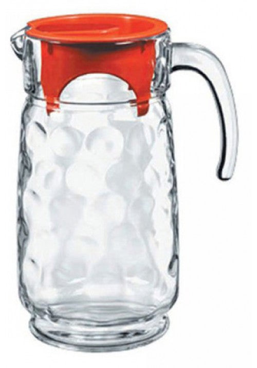Pb Space Glass Water Drinking Jug With Red Lid 1.65L (Parcel Plus Rate)