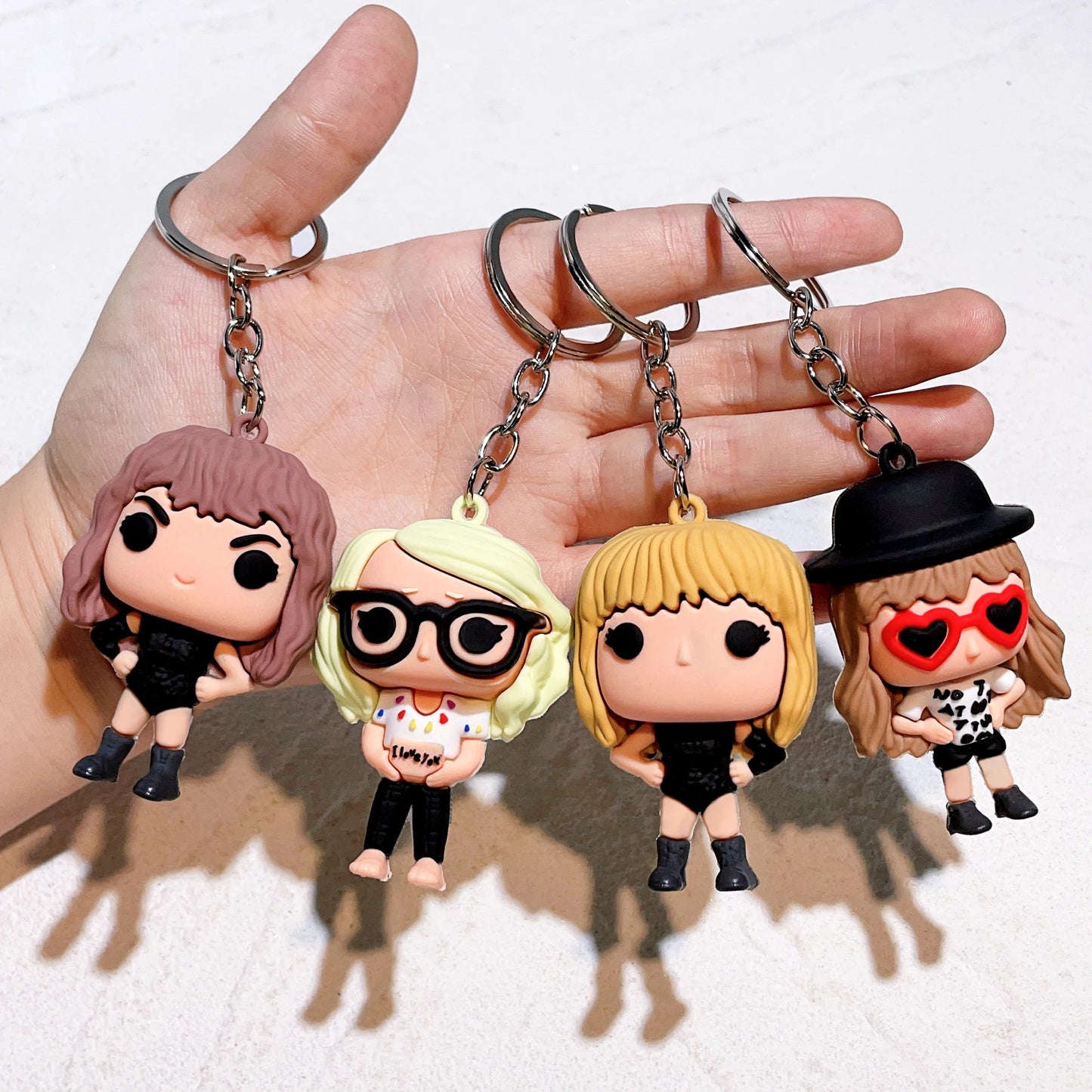 Taylor Swift Swifties Style 4 Pack Collectors 3D Silicone Keychain Keyring Pendant