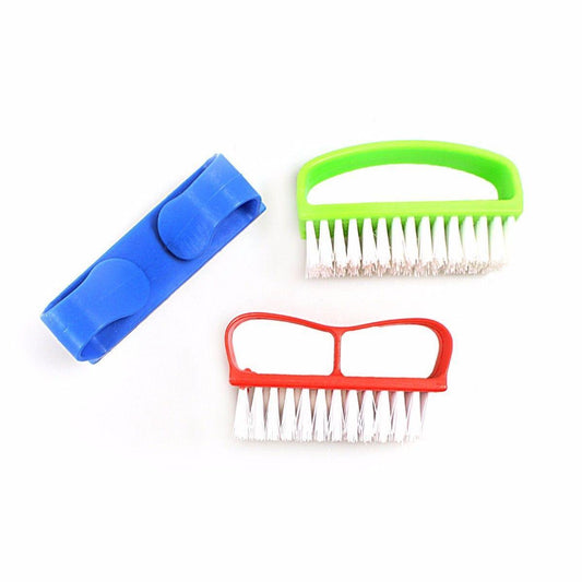 Nail Cleaner Scrubber Brush Pack of 3 Assorted Colours 4183