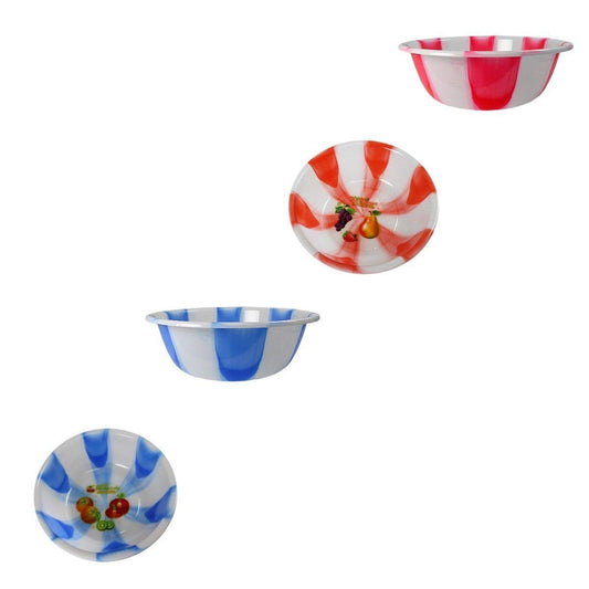 Tie Dye Print Plastic Kitchen Bowl Large Assorted Colours