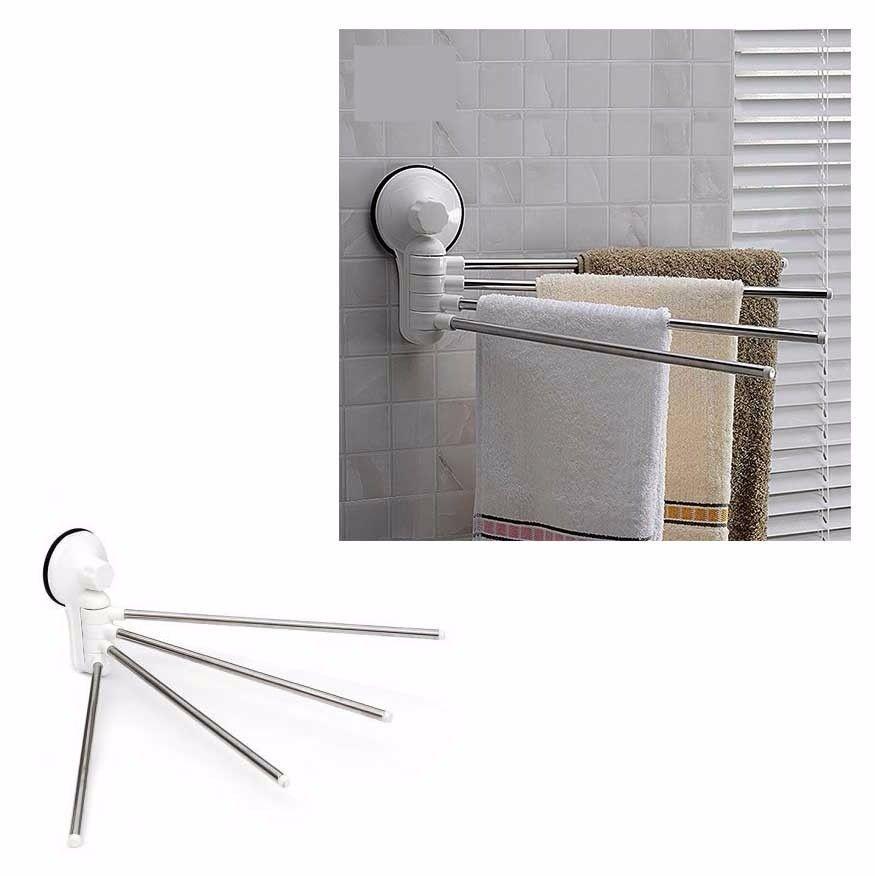 Towel Bar Suction Cup Adjustable Rail Gold Quality 180 Degrees Rotated