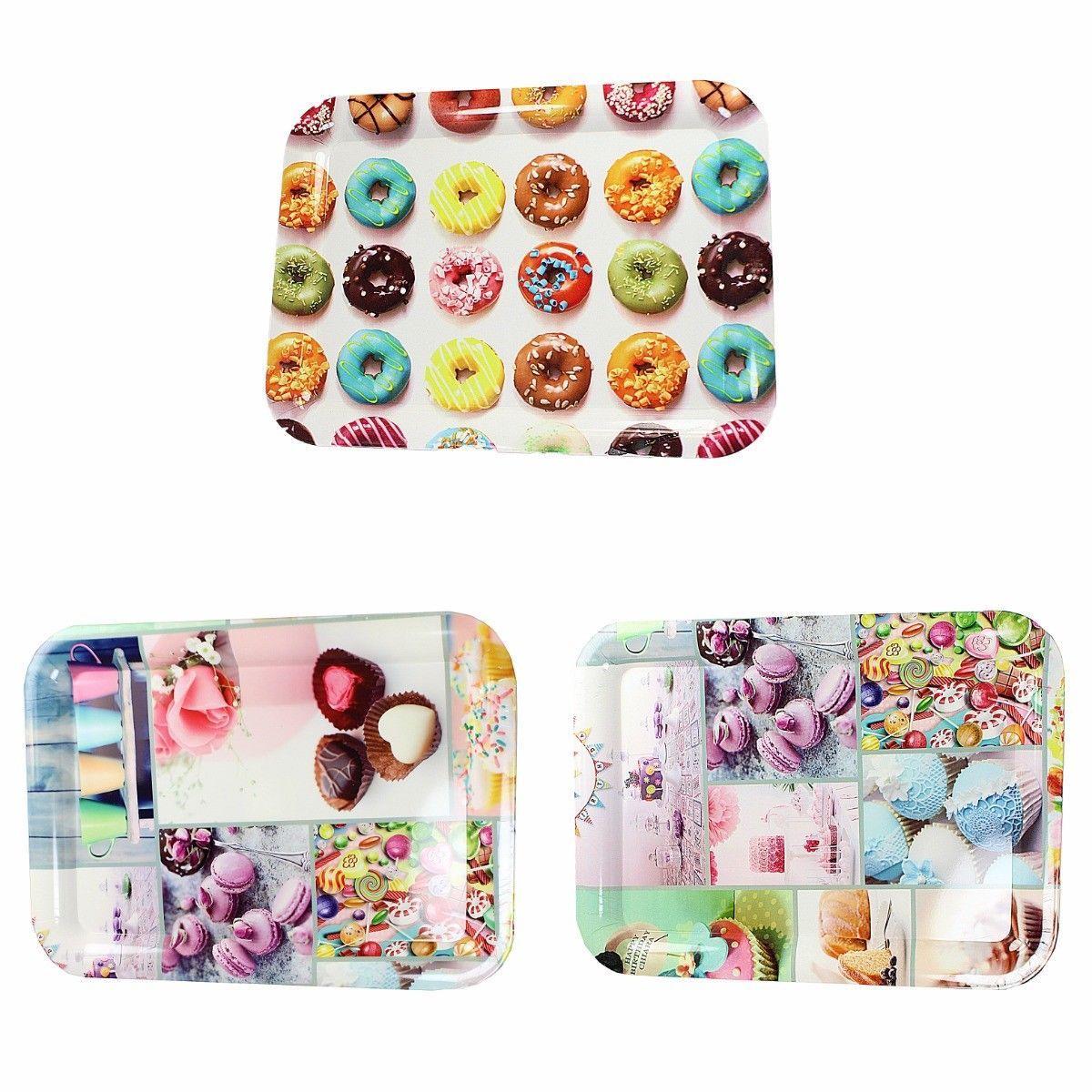 Plastic Serving Tray 30 x 22 cm Assorted Designs 4291
