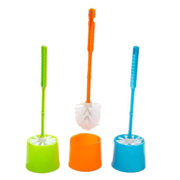 Plastic Bathroom Toilet Brush With Holder Stand 34.5 Cm Assorted Colours