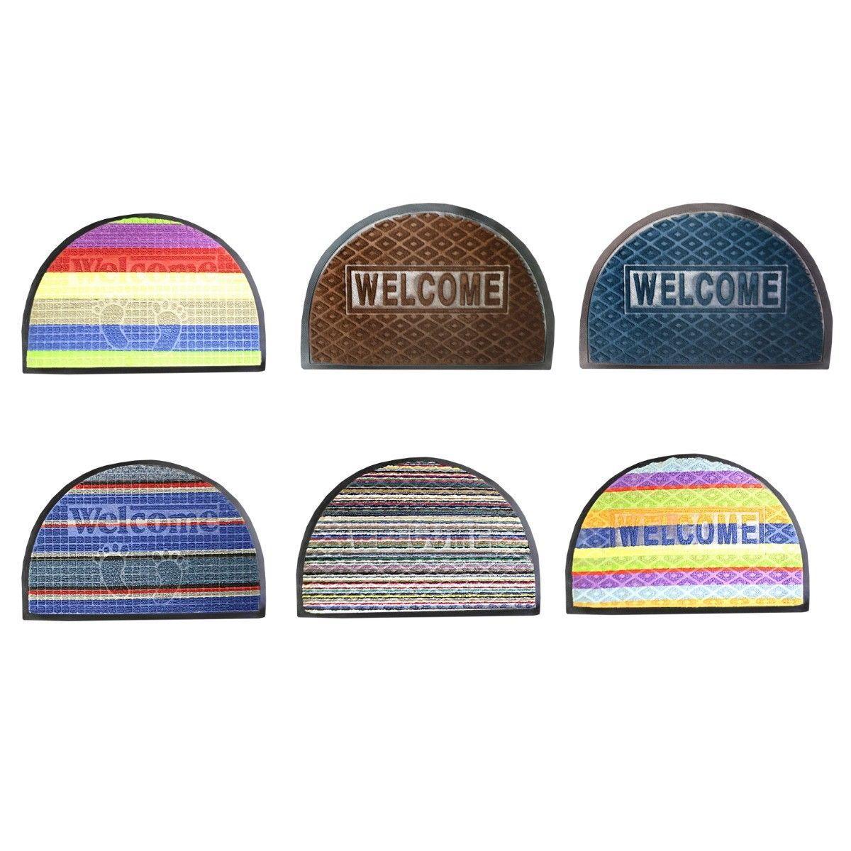 Half Moon Rubber / PVC Door Entry Mats 59 x 38.5 cm Assorted Colours 0473 A