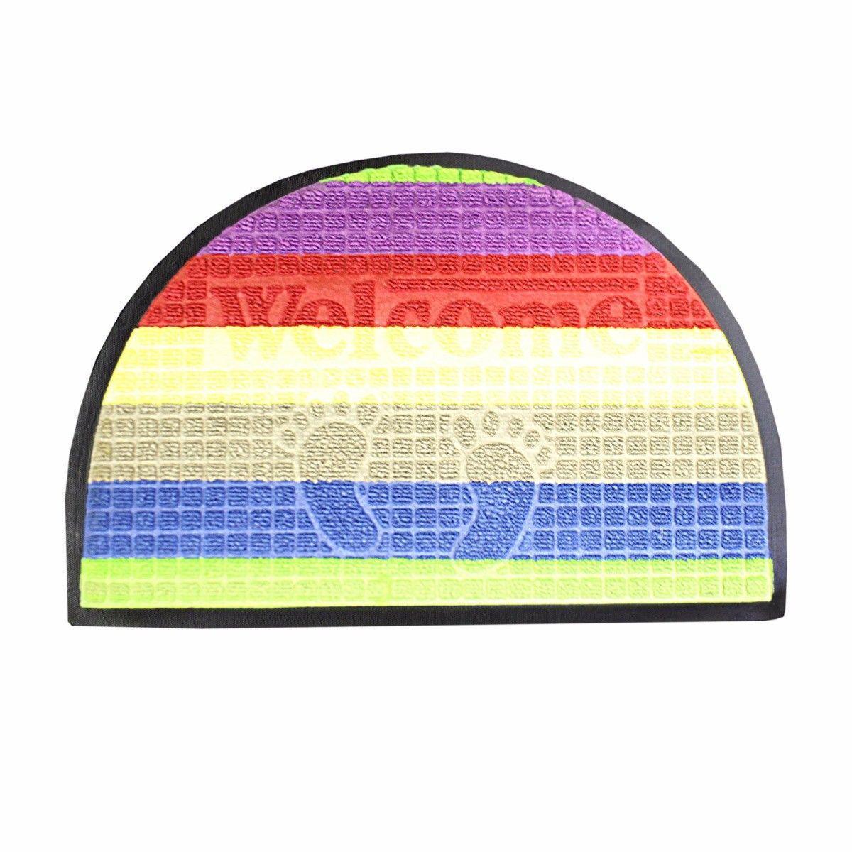 Half Moon Rubber / PVC Door Entry Mats 59 x 38.5 cm Assorted Colours 0473 A