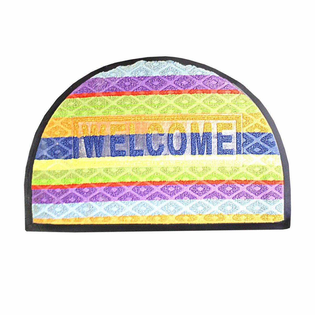 Half Moon Rubber / PVC Door Entry Mats 59 x 38.5 cm Assorted Colours 0473 A