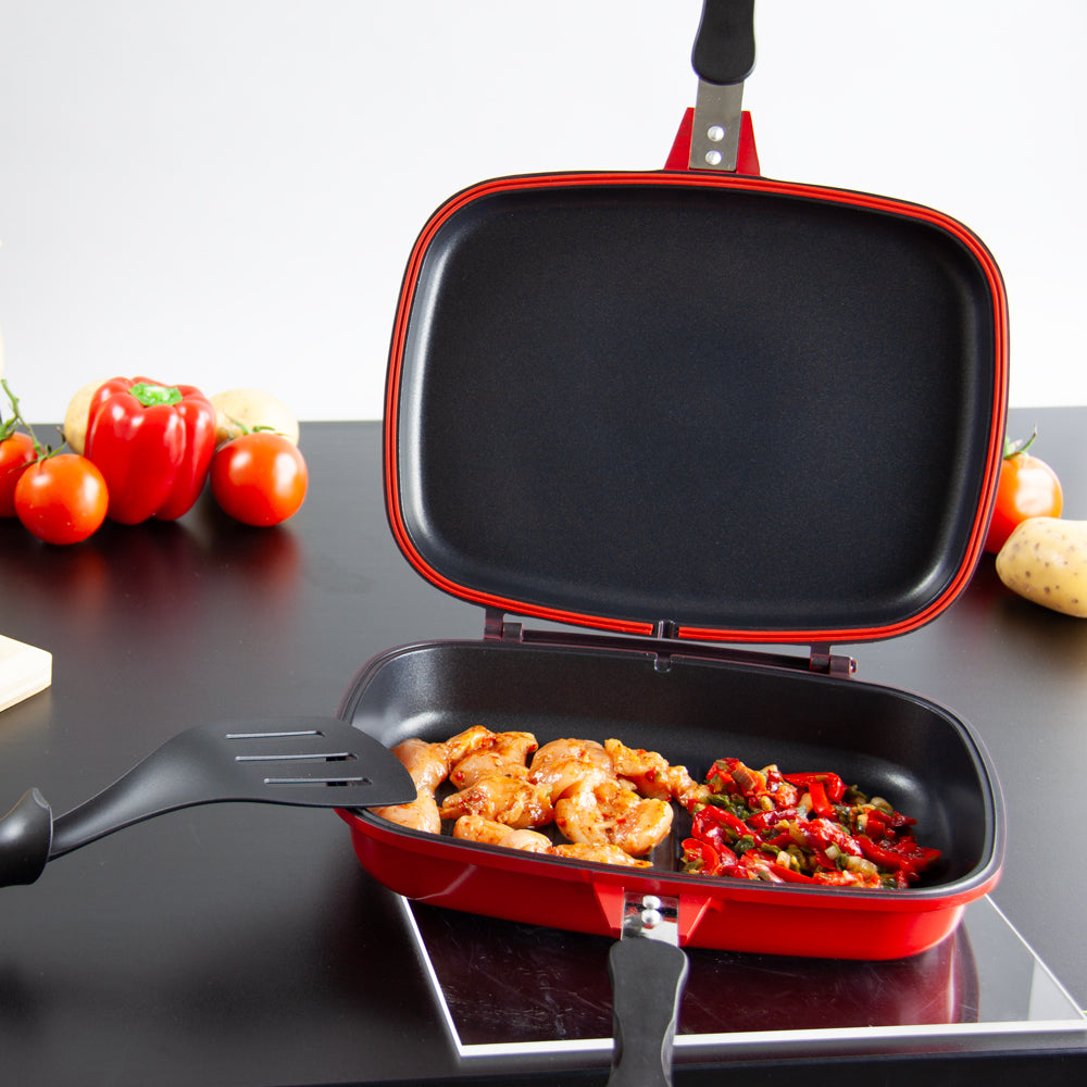 Sq Professional Nea Diecast Double Sided Magic Pan Rossa Red
