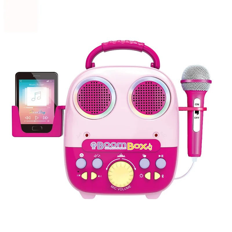 Karaoke Machine Boom Box Music Set - Pink