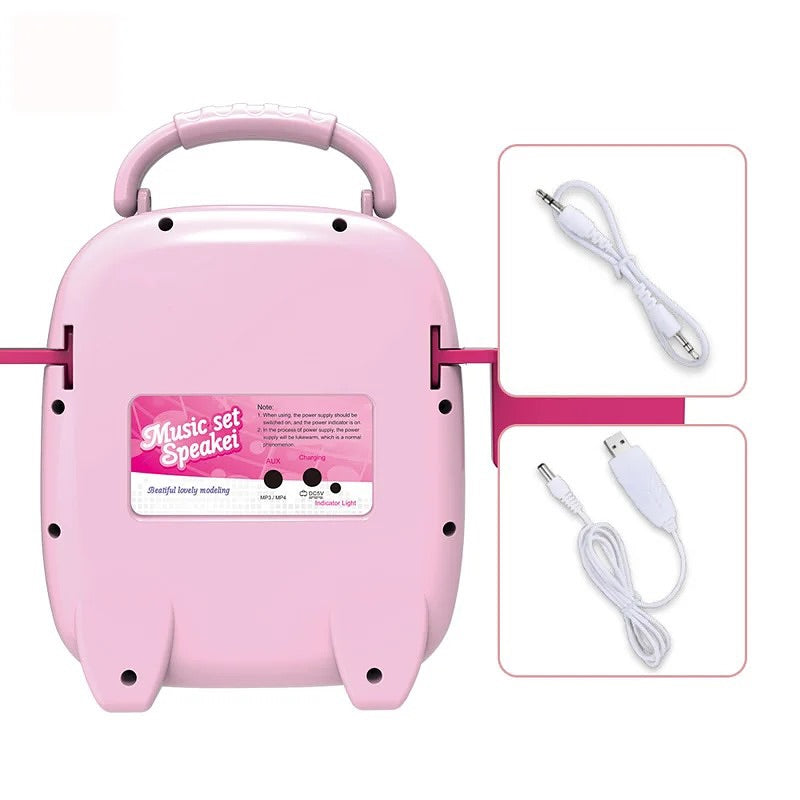 Karaoke Machine Boom Box Music Set - Pink