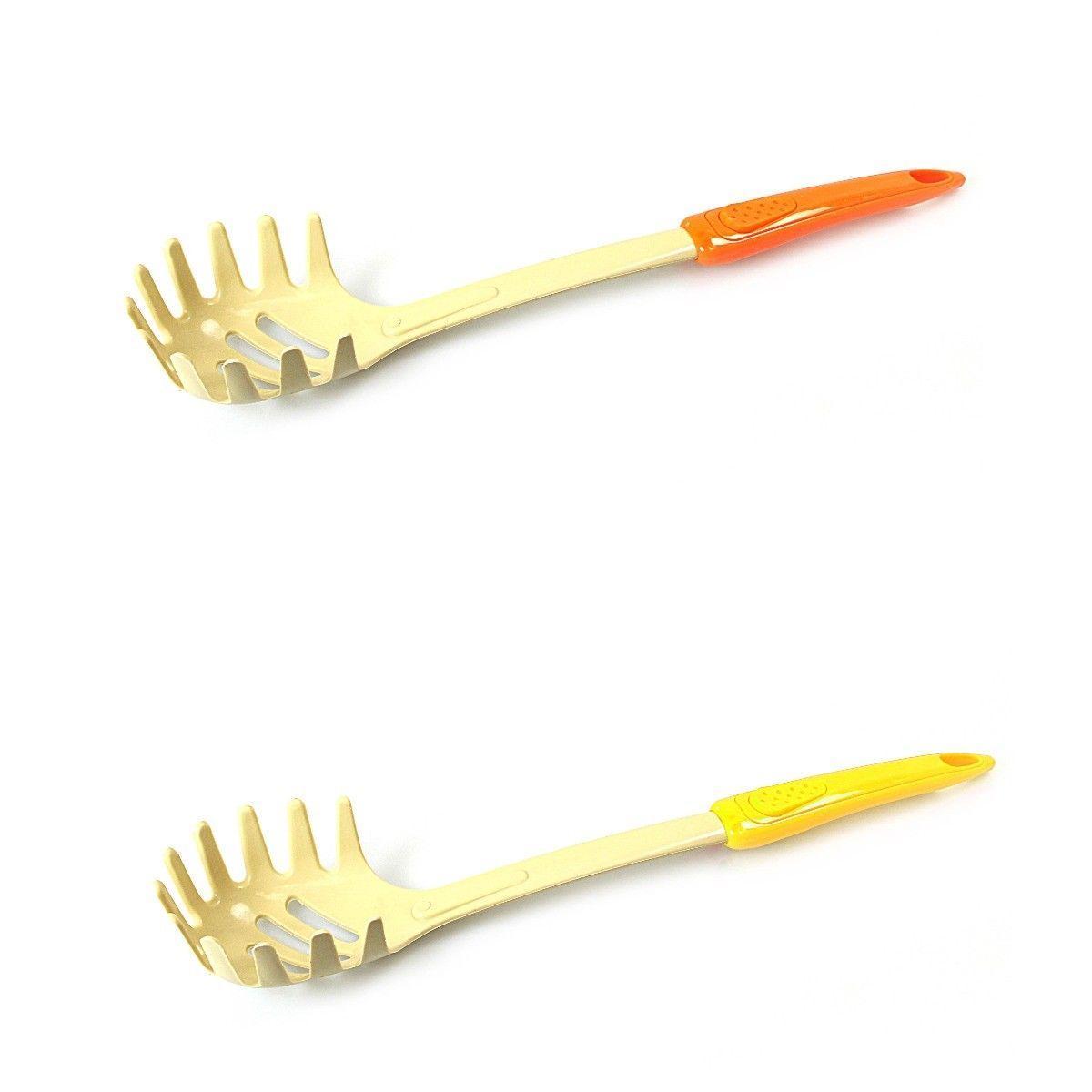 Plastic Pasta Spaghetti Noodle Strainer Server Spoon 30Cm Assorted Colours