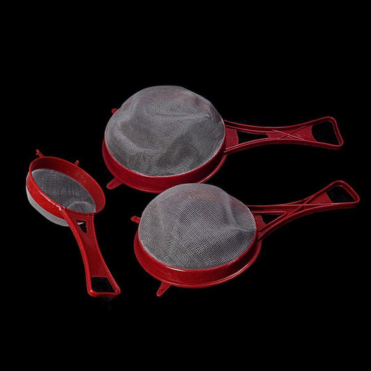 Plastic Mesh Strainer Sieve Set of 3 Assorted Colours 3110