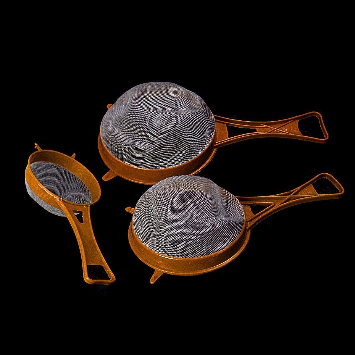 Plastic Mesh Strainer Sieve Set of 3 Assorted Colours 3110