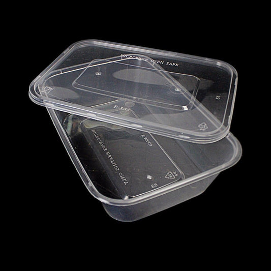 5 Hygienic Rectangular Stackable Food & Meal Preparation Containers With Lids 7015