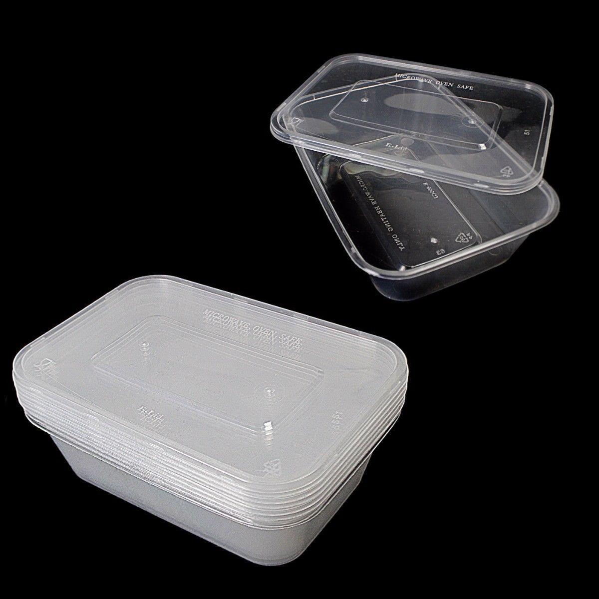 6 Hygienic Stackable Food & Meal Preparation Containers With Lids 500ml  7014