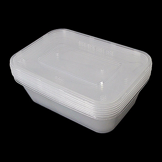 6 Hygienic Stackable Food & Meal Preparation Containers With Lids 500ml  7014