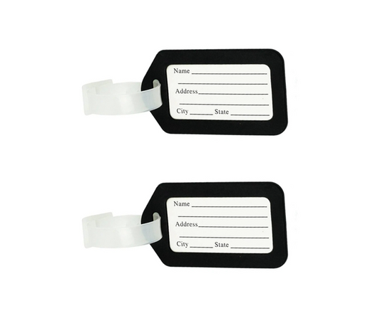 Plastic Luggage Tag 8 x 4.5 cm Pack of 2 Assorted Colours 4798