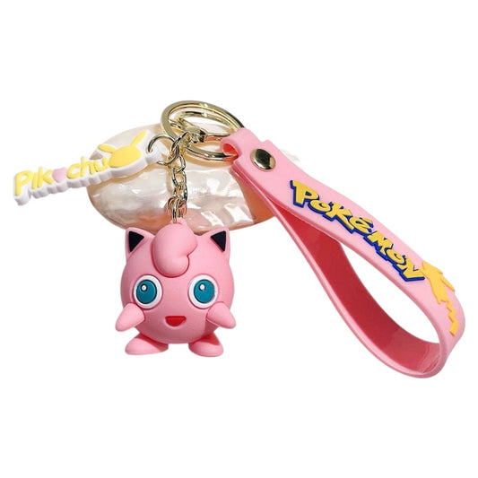 Pokemon Style Jigglypuff 3D Silicone Keychain Keyring Pendant