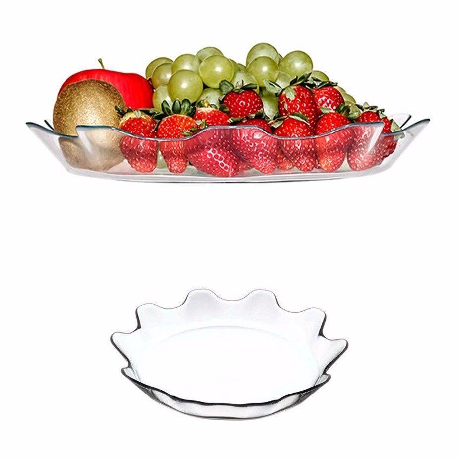 Pb Patisserie Round Fancy Glass Fruit Serving Plate 32Cm (Parcel Plus Rate)